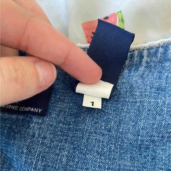 Vintage Western Romantic 12 Denim Babydoll Empire Waist Button Up Maxi Dress - Picture 13 of 13